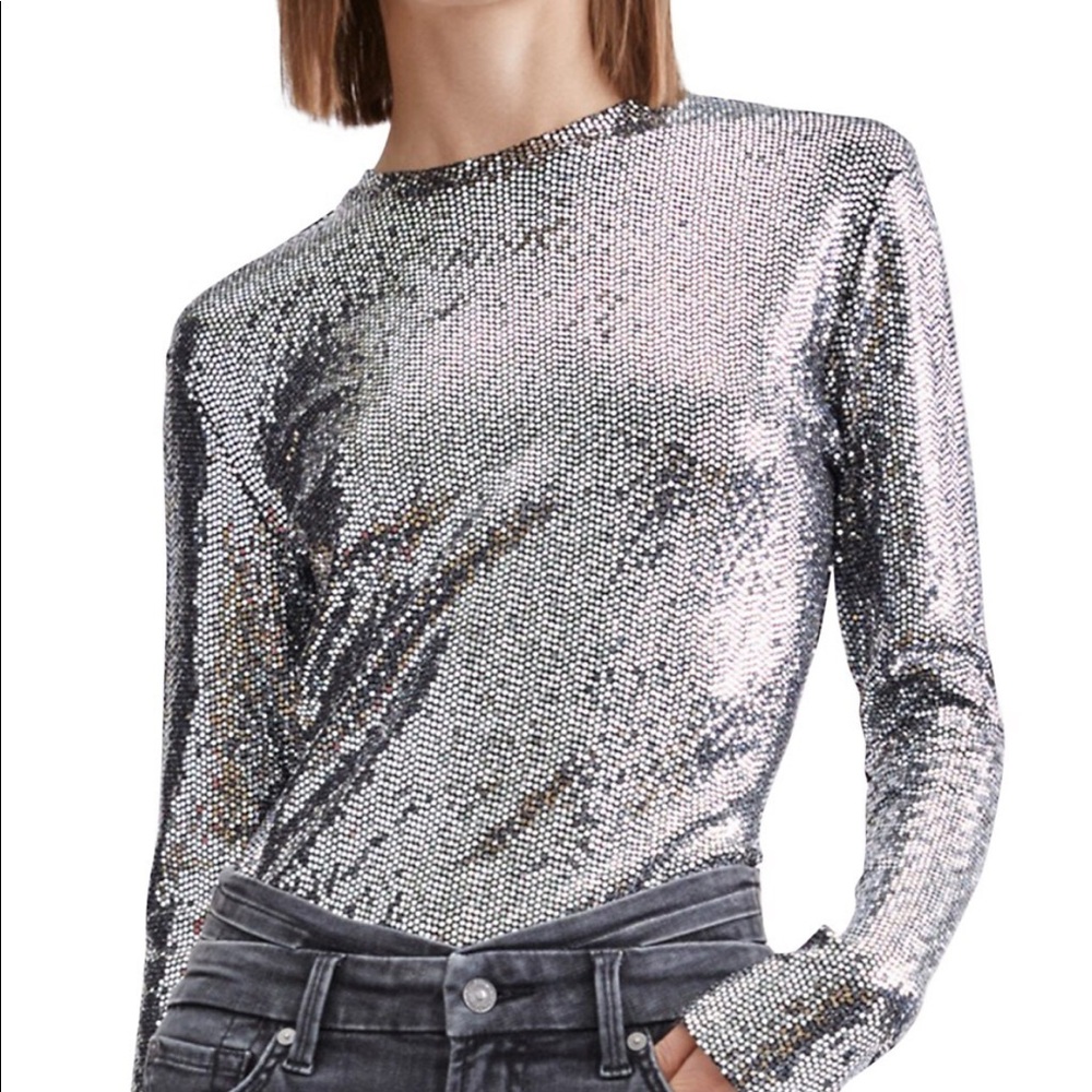 7 for all mankind | sparkle long sleeve top